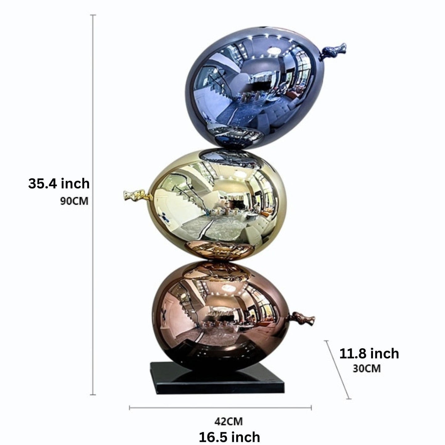 Amoria Electroplated Love Balloons Sculpture