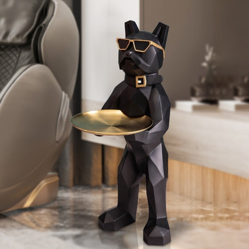 Beaumont Grande Bulldog Tray Table Sculpture