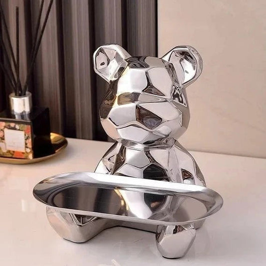 Geomursa Ceramic Bear Tray & Piggy Bank Sculpture