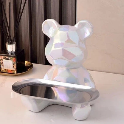 Geomursa Ceramic Bear Tray & Piggy Bank Sculpture