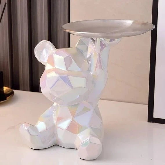 Geomursa Ceramic Bear Tray & Piggy Bank Sculpture