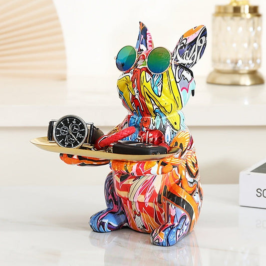 Graffibull French Bulldog Tray & Bank Sculpture