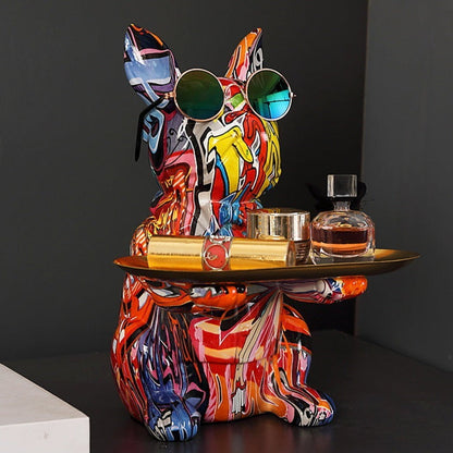 Graffibull French Bulldog Tray & Bank Sculpture